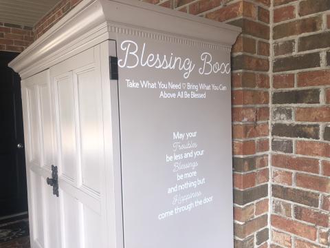 The blessing box located outside Hartwell Family Practice. 