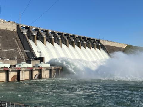 On March 13, U.S. Army Corps of Engineers tested all of the spillway gates at Hartwell Dam.