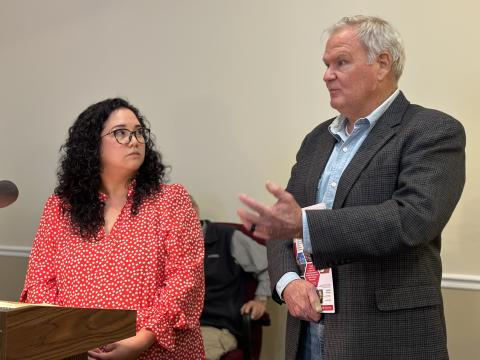 Rosanna Cruz-Bibb and Bill Leard speak to the BOC on March 26 about the UGA Archway Partnership.