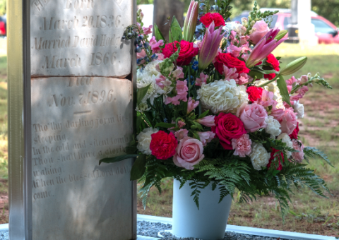 The recently restored grave site of Harriet Benson Hodges at the Cedar Springs Baptist Church.