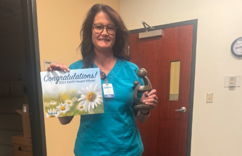 Letitia Scott, a nephrology nurse at DaVita Lake Hartwell Dialysis was honored with the DAISY Award for extraordinary nurses.