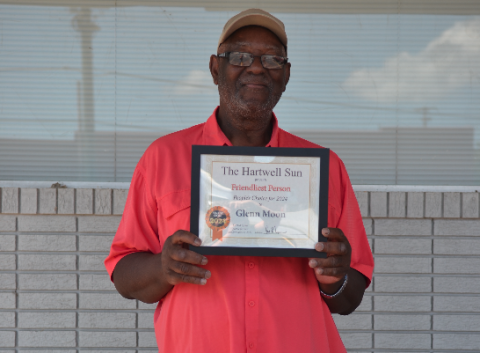 Glen Moon was named the friendliest person in The Hartwell Sun’s Best of Hartwell awards on June 27. 