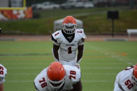 Pictured is senior Timothy Newton (1) as him and sophomore Faustino Rangel will be the one-two-punch at running back for the Dogs offense this fall.