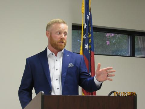 District four county commissioner Jeff Brown was the featured speaker at the Hart County Property Owners Association meeting July 15. 