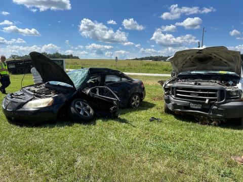 A Monday afternoon accident on Bowman Hwy. sent a woman to the hospital with serious injuries. 