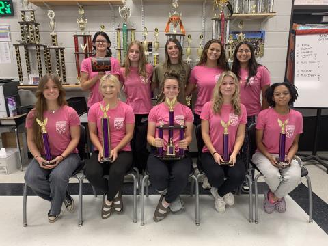 Pictured is the 2024 Hart County High School JROTC Lady Raiders team. Front row from left is Jasmine Hatley, Samantha Wilson, Aubrie Miyares, Abbie Tallent, and Alexia Murray. Back row from left is Ava Karasek, Isla Bell, Emma Holmes, Kailyn Bowers, and Melina Sanchez Garcia.