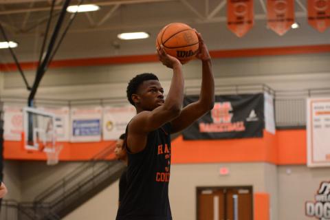 Senior guard Andrew Maxwell during a shooting drill during practice on Oct. 24.