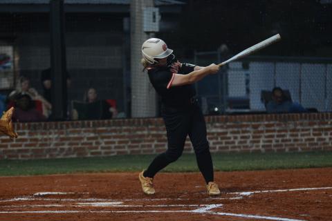 Sophomore outfielder Peyton McCollum blast two home runs to center field in the 12-4 win over Rabun County.