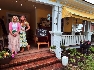 Owner of The Summer House Amelia Hays (right) standing next to her mother, Elexis Hays, before the business opened in April this year.