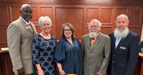 The Hart County Board of Education was recently named an exemplary school board by the GSBA. Pictured above (from left to right): Lonnie Robinson, Henley Cleary, Kim Pierce, Richard Sutherland, and Dennis Dowell. 