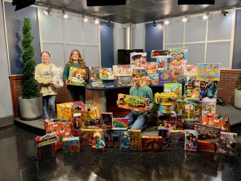 Pictured above (from left to right): Angel Tree ambassadors Nakalegh Cromer, Claire Hoy, and Tyler Bowers.
