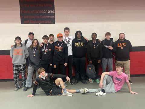Pictured are the Hart County High School Mat Dogs as they had multiple first, second, and third place placers and also placed fifth as a team at the Arrowhead Classic on Dec. 14.