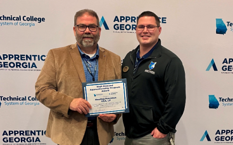 Haering Precision´s Academy Manager, Tim Bennett (left), and Adam Fulbright, Business and Industry Training Manager at North Georgia Technical College. 