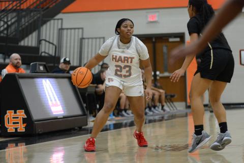 Senior guard TK Smith directs the offense in the win over Pendleton.
