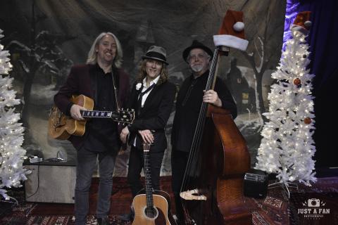 Michelle Malone (center) will perform at High Cotton Music Hall in Hartwell on Dec. 5 with The Hot Toddies including guitarist Doug Kees (left), and upright bassist Mark Lehi Jones. 