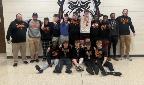 Nine Mat Dogs placed in the Top Four to help the team place fifth overall at the Bulldog Bash at Harlem High School.