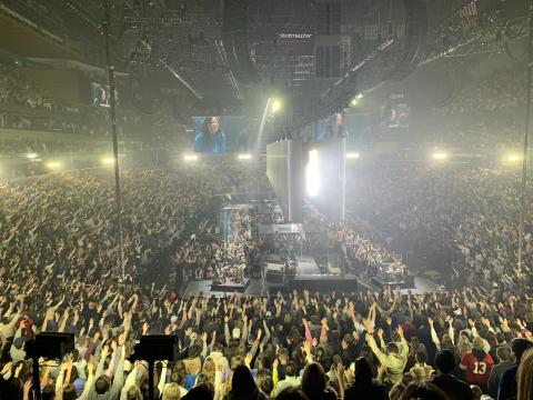 Pictured is 17,000-plus students worshiping Jesus in State Farm Arena at Passion 2025 on Jan. 2-4.