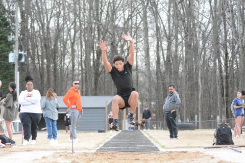 Junior Devin Blakely places fourth in the triple jump Feb. 22.