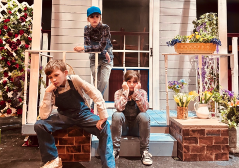 See (L-R) Cooper Holden as Dill Harris, Allie Holden as Jem Finch and Averylynn Richardson as Scout Finch during one of the weekends “To Kill a Mockingbird” is on stage at the Hart County Community Theatre. 