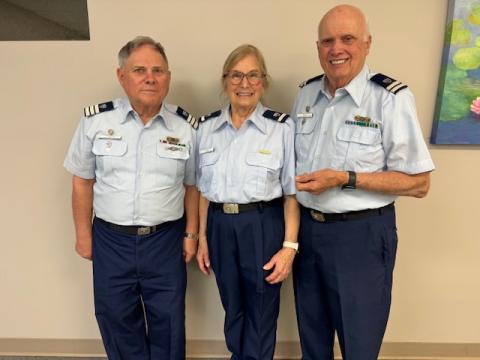 The boating safety course at the Adult Learning Center earlier in March was taught by Senior Coast Guard Auxiliary instructors (L-R) Bruce Lindsey, Bea Cole and Larry Cole. 