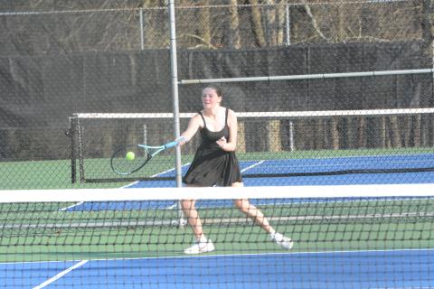 Mary Charlotte Gordon picked up a 6-3, 6-3 win at No. 2 singles to help claim a 3-2 win over East Jackson March 13. (Photo/Benjamin London)