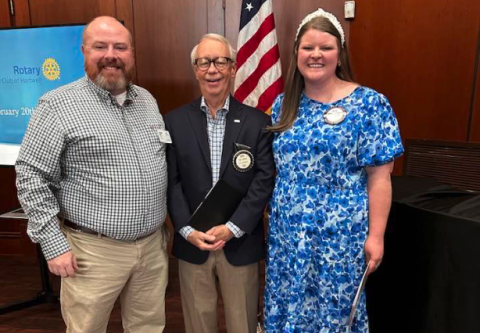 Pictured during the Rotary Club of Hartwell’s Feb. 27 meeting are (L-R) President Jason Ford, Membership Chair Earl Johnson and newest member, Rose Scoggins. 