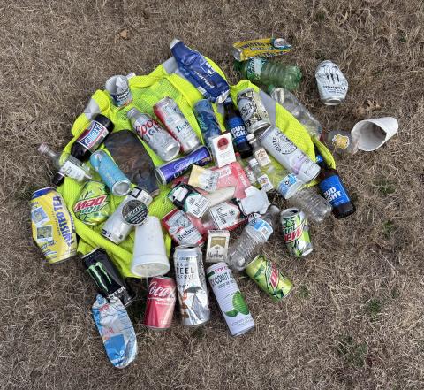 This is not everything picked up in the roadside ditch, but it’s a sampling of the litter. Some was tossed from the windows of vehicles, and many of the items probably blew out of the back of pickups. Either way, the result was a trashy mess. (Photo/Nesmith)