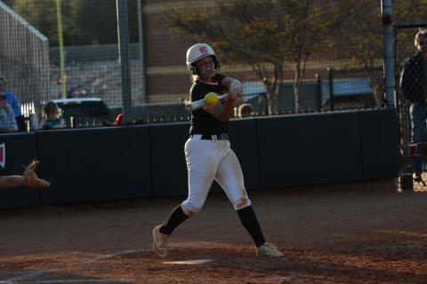 Sophomore infielder Chesnee Strickland goes 2-4 with two runs and two RBI’s in the game two 14-4 win over North Oconee. (Photo/Benjamin London)