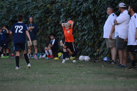 Rhett Simpson throws the ball into play during a home match in September of 2024. (Photo/Benjamin London)