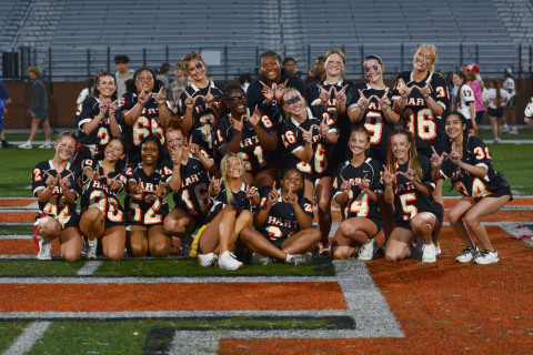 Pictured is the Class of 2025 celebrating after a 22-20 win over the Class of 2026 in the annual Powderpuff game May 7. (Photo/Benjamin London)