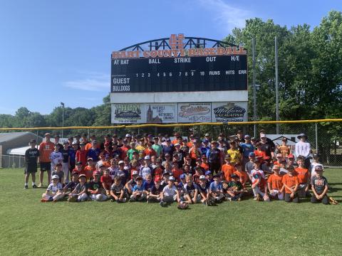 Nearly 100 campers were in attendance in the annual Hart County Baseball Youth Camp June 9-11. Over the course of three days, campers did drills in the infield, outfield, on the mound and in the batters box as over 15 current and former players and coaches led the campers in all of the drills. (Photo/Benjamin London)