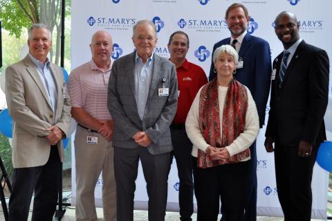 St. Mary’s Sacred Heart Hospital Board members who attended the 10th Anniversary celebration were, from left to right, Charles Rice, Chris Moon, Scott Hardigree, John Hylton, Diane Toney, Ed Ridgway and Stonish Pierce. (Submitted by Ralston)