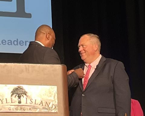 Hart County High School Principal Kevin Gaines was inducted as the newest President of the Georgia Association of Educational Leaders July 15. (Photo submitted by Grayson Williams)
