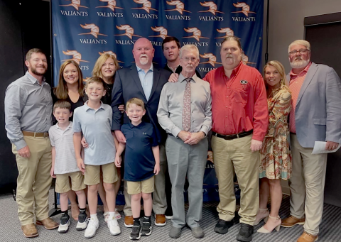 Hart County girls basketball head coach Mike Edwards was one of four individuals inducted into his high school’s Hall of Fame last week. The former four-sport athlete and coach at Valwood High School was surrounded by his family during the induction, that also included individuals and teams he was connected with during his time at his alma mater. (Photo submitted by Tammy Edwards)
