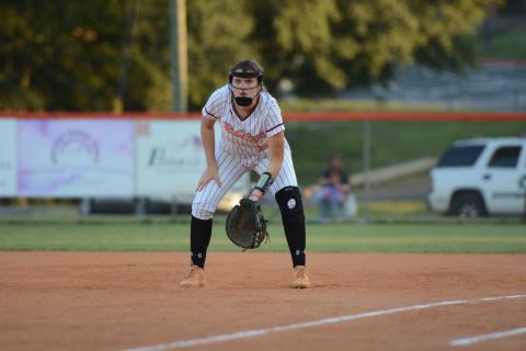 Softball’s senior infielder Kinsley Duncan earns Athlete of the Week. (Photo by Benjamin London)