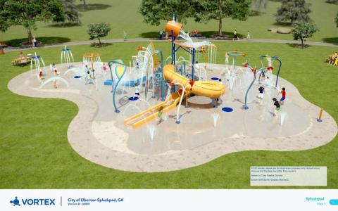 The city council intruduced the idea of a splash pad coming to Hartwell, but has much planning and approval to do. Mayor Brandon Johnson referenced the splash pads in neighboring cities, such as Lavonia and Elberton.(Graphic courtesy of Splash Island in Elberton)