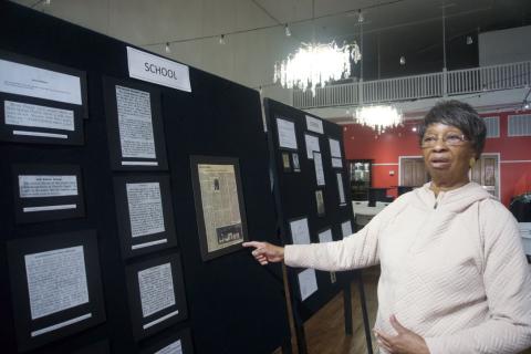 Historian Loretta King's Black History Month exhibit is open at the Hartwell Art Center through Feb. 15. A celebration reception will be held tonight at 6 p.m. Photo by Madison Linton.