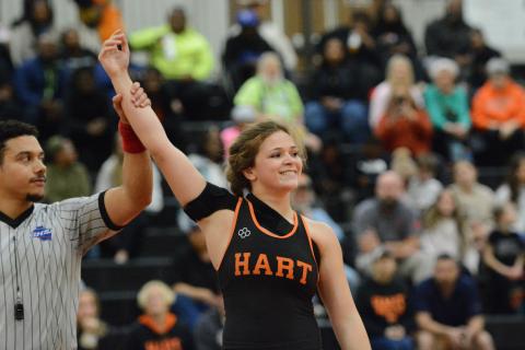 Senior Kailyn Bowers is the lone Lady Dog to advance to state after finishing second at Sectionals Feb. 6.  Photo by Benjamin London.