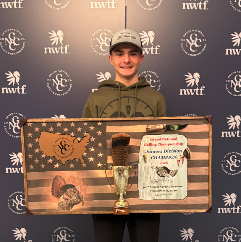 14-year-old Hart County native Hudson McGarity captured the Grand National Calling Championship in the Junior Division Feb. 11-15 in Nashville, Tn. Photo submitted by Jason McGarity.
