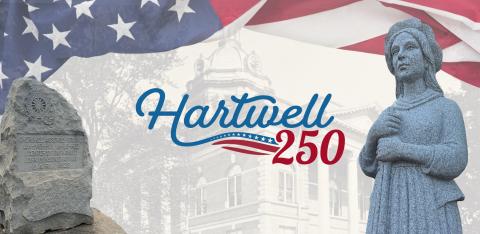 The first local event in the year-long celebration of America's 250th anniversary is scheduled to take place across downtown Hartwell Saturday, April 18. (Graphic courtesy of the Hart County Chamber of Commerce)