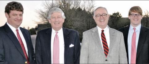 In 2013 Elliott Brack was honored by The Red & Black, UGA’s independent newspaper. He had served as its board chairman for 33 years. Before the celebratory dinner, my sons, Alan, left, and Eric, right, and I got an opportunity to visit with Elliott, second from right. He died May 15 at the age of 90. Photo courtesy of Dink NeSmith.