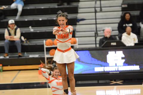 Senior cheerleader Hannah Jo Coker earns Athlete of the Week. Photo by Benjamin London.