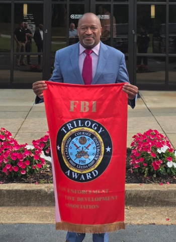Lt. Darin Rucker of the Hartwell Police Department recently earned the FBI-Law Enforcement Executive Development Association Trilogy Award. Photo submitted by Darin Rucker.