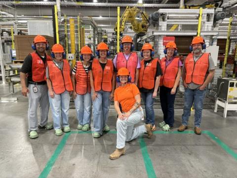 Local educators who attended the Hart County Industrial Building Authority's Educator Externship included Katy Stoner, Ben Weir, Amy Rowland, Meghan Mouchet, Kay Ankerich and Heather Mewborn. They are pictured at Nestlé Purina (above) and (below, top to bottom) Titan Steel Door, TI Automotive and Haering Precision USA.  Photos submitted by Terri Partain.