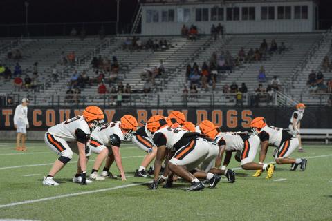 Bulldog Nation came out to Herndon Stadium July 30 to get a sneak peek of what the Hart County High School and Middle School Bulldogs would look like this upcoming season. All fans who attended brought either powdered laundry detergent or cases of water bottles for the teams to use during the season. HCHS now prepares to host Oglethorpe County Aug. 7 for the first of two scrimmages with kickoff set for 7:30 p.m. Photo by Benjamin London. 