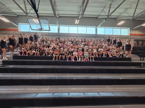 Over 100 campers were in attendance for the annual Future Bulldogs Camp that was put on by the Hart County High School cheer squad Aug.15.  Photo submitted by Hart County High School Cheer.
