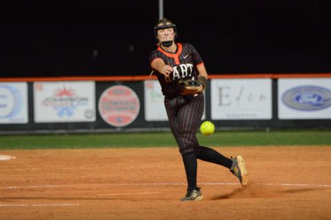 Senior pitcher Chesnee Strickland has had back-to-back impressive performances in the circle, as she pitched 13 innings, allowed 10 hits, four runs, three earned runs, issued three walks and struck out 13 in the 2-1 loss to Lumpkin County Sept. 24 and the 2-0 loss to Morgan County Sept. 29. Photo by Benjamin London.