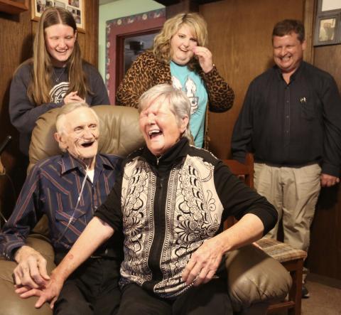 Granny Mo is always the life of any room she's in, as her laughter is contagious. We took these family photos with a tripod around Easter 2023, right after we found out about my Daddy's cancer diagnosis and five months before my Papa Bird died. Photo by Rose Scoggins. 