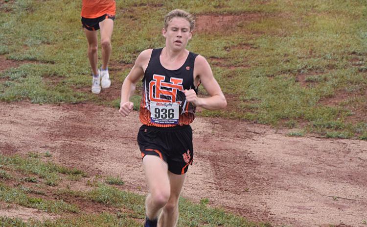 Hart County’s Samuel Garringer runs in Carnesville last week during a cross country meet in Franklin County. Photo by Shane Scoggins/ Franklin County  Citizen-Leader