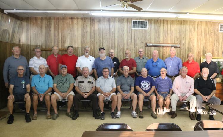 Sunshot by Grayson Williams Members of “Saye’s Boys” pictured are, from left to right, back row, Randall Harris, Jackie Whiting, Tony Haynie, Alvin Sewell, Billy Kidd, Barry Harris, James Moore, Ronnie Turner, Van Skelton, Mike Leard, Charlie Thornton, Melvin Osley, Roy Crocker, front row, Woody Matthews, Lenford Smith, Jerry Mauldin, Mike Cleveland, John McCurley, Dick Treadwell, Bruce Eaves, Earl Johnson, Bill Leard and Joe Martin Brown.
